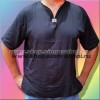 Мужская рубашка - марлевка ЧЕРНАЯ с коротким рукавом из Тайланда
