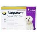 Жевательные таблетки 3 штуки (1 коробка) Zoetis "Симпарика" для собак весом 2.5-5 кг 
