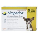 Жевательные таблетки 3 штуки (1 коробка) Zoetis "Симпарика" для собак весом 1.3-2.5 кг 